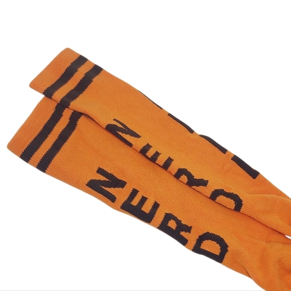NERD | Classic Unisex Knee High Novelty Tube Socks in Orange & Brown (One Size) - Picture 4 of 8